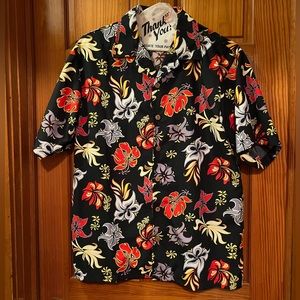 ODO mens button down Hawaiian style shirt size large